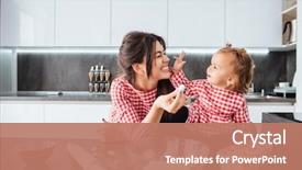  Presentation with mom - Cool new presentation theme with cooking - funny girl with mom backdrop and a coral colored foreground