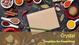  Presentation with recipe - Presentation theme consisting of cooking - notepad for your recipe background and a tawny brown colored foreground