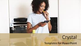  Presentation with afro - Beautiful PPT theme featuring cooking - portrait of a happy afro backdrop and a coral colored foreground