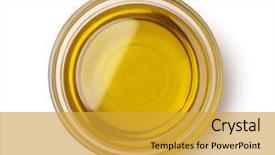  Presentation with olive - PPT theme consisting of cooking - top view of olive oil background and a gold colored foreground