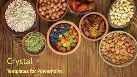  Presentation with granola - Amazing theme having cooking-a-wholesome-breakfast-granola backdrop and a tawny brown colored foreground