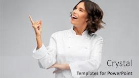  Presentation with cooking chef - Slide deck featuring cooking-advertisement-and-food-concept background and a light gray colored foreground