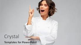  Presentation with cooking chef - Theme enhanced with cooking-advertisement-and-food-concept background and a light gray colored foreground