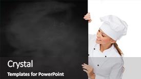  Presentation with cooking chef - Slides with cooking advertisement and food concept background and a dark gray colored foreground