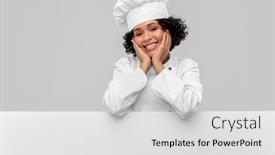  Presentation with cooking chef - PPT theme featuring cooking-advertisement-and-people-concept background and a  colored foreground