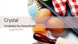  Presentation with baking tools - Colorful slides enhanced with cooking and baking concept ingredients and kitchen tools with easy removable sample text backdrop and a lemonade colored foreground