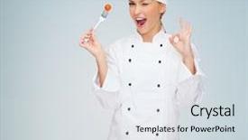  Presentation with gardening healthy food cooking - Slide deck having cooking and food concept - smiling background and a sky blue colored foreground