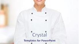  Presentation with cooking chef - PPT theme having cooking-and-food-concept-smiling background and a sky blue colored foreground