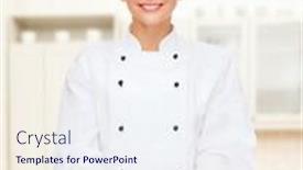  Presentation with cooking chef - Theme enhanced with cooking-and-food-concept-smiling background and a sky blue colored foreground