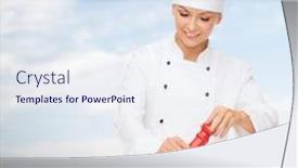  Presentation with salt food - Audience pleasing presentation theme consisting of cooking-and-food-concept-smiling backdrop and a sky blue colored foreground