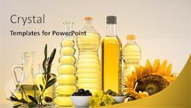  Presentation with oil products - Presentation design consisting of cooking-and-food-oil-products background and a lemonade colored foreground