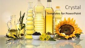  Presentation with oil products - Slide set consisting of cooking-and-food-oil-products background and a lemonade colored foreground