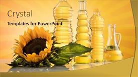  Presentation with oil products - Slide set enhanced with cooking-and-food-oil-products background and a yellow colored foreground