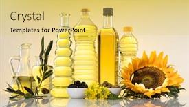  Presentation with rapeseed - Presentation design consisting of cooking-and-food-oil-products background and a yellow colored foreground