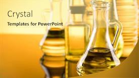  Presentation with oil products - Presentation design enhanced with cooking-and-food-oil-products background and a blonde colored foreground