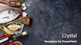  Presentation with lemon wine - Slide deck featuring cooking and ingredients white wine background and a dark gray colored foreground