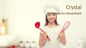  Presentation with cooking kids - Colorful slide set enhanced with cooking and people concept - smiling backdrop and a cream colored foreground