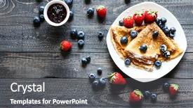  Presentation with vintage cooking - Amazing presentation design having cooking art - delicious crepes breakfast with dramatic backdrop and a gray colored foreground