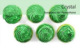  Presentation with cupcakes - Cool new presentation with cooking art - pistachio cupcakes isolated on white backdrop and a seafoam green colored foreground