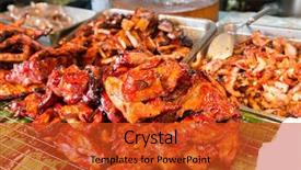  Presentation with thai food kitchen - Amazing presentation design having cooking asian kitchen sale backdrop and a red colored foreground