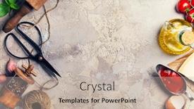  Presentation with italian food - Slide deck consisting of cooking background rolling pin scissors pepper garlic olive oil eggs cheese tomato and basil leaves cooking italian food or vegetarian concept top view copy space background and a mint green colored foreground