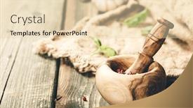  Presentation with mortar - Cool new slides with cooking-background-wooden-mortar backdrop and a lemonade colored foreground