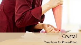  Presentation with pastry cream - Theme having cooking baking and people concept background and a lemonade colored foreground