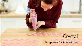  Presentation with pastry cream - Cool new PPT layouts with cooking baking and people concept backdrop and a lemonade colored foreground