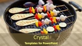  Presentation with food grill - Theme having cooking-barbecue-and-food-concept background and a tawny brown colored foreground