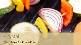  Presentation with food grill - Cool new slide deck with cooking-barbecue-and-food-concept backdrop and a blonde colored foreground