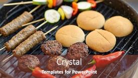  Presentation with food grill - Amazing presentation having cooking-barbecue-and-food-concept backdrop and a tawny brown colored foreground