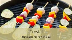  Presentation with food grill - Presentation theme with cooking-barbecue-and-food-concept background and a soft green colored foreground