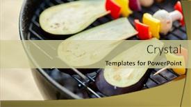  Presentation with food grill - Slides with cooking-barbecue-and-food-concept background and a soft green colored foreground