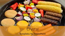  Presentation with food grill - Cool new presentation theme with cooking-barbecue-and-food-concept backdrop and a gold colored foreground