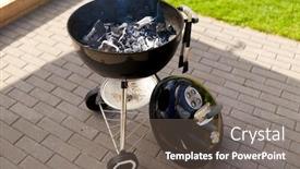  Presentation with grilling - Slide set with cooking-bbq-and-grilling-concept background and a violet colored foreground