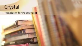  Presentation with cooking equipment kitchen utensils - Amazing presentation design having cooking books set on kitchen backdrop and a coral colored foreground