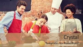  Presentation with gardening healthy food cooking - PPT theme featuring cooking class culinary bakery food background and a coral colored foreground