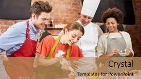  Presentation with gourmet sweet dessert bakery food - Audience pleasing slide set consisting of cooking class culinary bakery food backdrop and a coral colored foreground