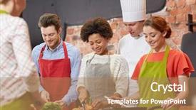  Presentation with culinary - PPT theme enhanced with cooking class culinary food background and a coral colored foreground