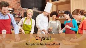  Presentation with cooking chef - Cool new presentation with cooking class culinary food backdrop and a coral colored foreground