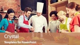  Presentation with cooking chef - Cool new theme with cooking class culinary food backdrop and a coral colored foreground