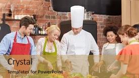  Presentation with culinary - Audience pleasing PPT layouts consisting of cooking class culinary food backdrop and a  colored foreground