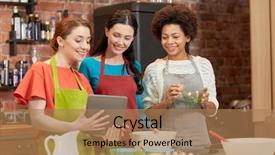  Presentation with food technology - Theme enhanced with cooking class friendship food technology background and a coral colored foreground
