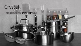  Presentation with cooking utensils - Amazing theme having cooking classes on table backdrop and a light gray colored foreground