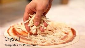  Presentation with italian cuisine - Beautiful PPT theme featuring cooking concept - cook hand add backdrop and a coral colored foreground