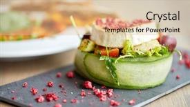  Presentation with haute cuisine - PPT theme enhanced with cooking concept - goat cheese background and a  colored foreground