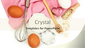  Presentation with baking tools - Presentation with cooking concept basic baking ingredients and kitchen tools isolated on white background and a lemonade colored foreground