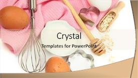  Presentation with baking tools - Colorful presentation theme enhanced with cooking concept basic baking ingredients backdrop and a lemonade colored foreground
