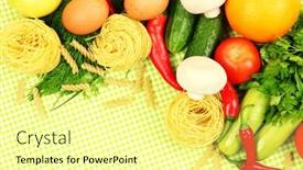  Presentation with tablecloth - Theme enhanced with cooking-concept-groceries-on-tablecloth background and a blonde colored foreground