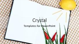  Presentation with cookbook - Beautiful slide set featuring wedding rings of white gold backdrop and a tawny brown colored foreground.